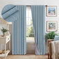 Light Blue Curtains for Bedroom 63 Inch Length 2 Panels Neutral Linen Textured Full Blackout Room Darkening Noise Reducing Curtain for Bay Window Kids Room Boys Nursery Dusty Slate Stone Blue 63 Long