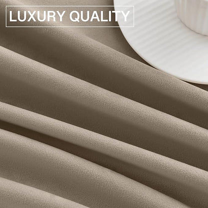 StangH Camel Beige Velvet Doorway Curtains 84 inches Long Rod Pocket Room Darkening Thermal Insulated Window Drapes for Bedroom/Nursery Boys/Hallway, W42 x L84, 2 Panels