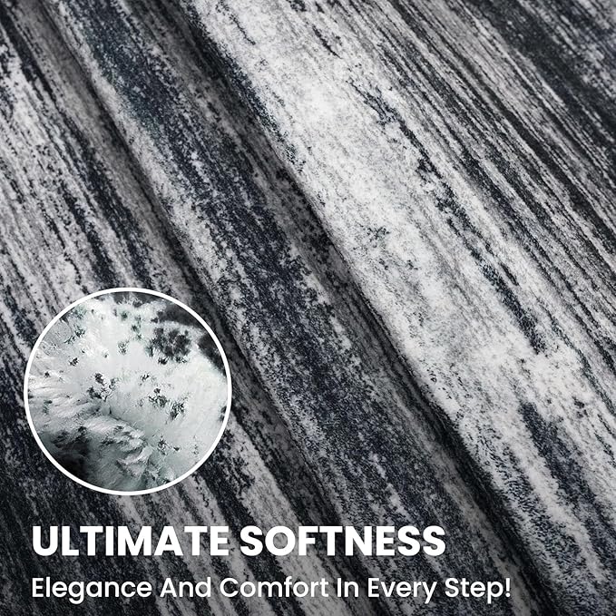 2x6 Modern Abstract Runner Rug for Hallways, Black Super Soft Hallway Decor Kitchen Rugs with Non-Slip, Non-Shedding Washable Rug for Entryway Bedroom Indoor
