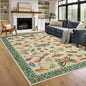 Mushroom Insect 8x10 Area Rugs, Washable Rugs for Living Room Non Slip Stain Resistant Low Pile Modern Butterfly Carpet for Bedroom Dining Room Nursery Playroom Office, Khaki Green