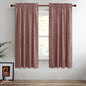 StangH Wild Rose Velvet Curtains 63 inches Long Set of 2, Soft Short Kitchen Window Drapes Room Dampening Noise Reducing Elegant Decor Curtains Rod Pocket for Kid Bedroom, W52 x L63