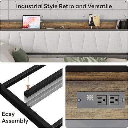 LIKIMIO Daybed with Trundle Bed, Twin Bed Frame with Storage Headboard and Charging Station, Sofa Day Bed with Strong Supports for Living Room, Bedroom, and Guest Room, Beige