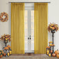 Pinch Pleated Mustard Yellow Linen Curtains 84 Inches Long 2 Panels Set for Living Room Dining Pinch Pleat Back Tab Light Filtering Farmhouse Boho Retro Window Curtain Drapes Gold Yellow Spring Decor
