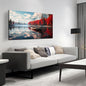 Large Wall Art for Living Room Bedroom Office Red Forest Wall Art Lake Landscape Pictures Modern Artwork Framed Canvas Prints 24x48 Inch