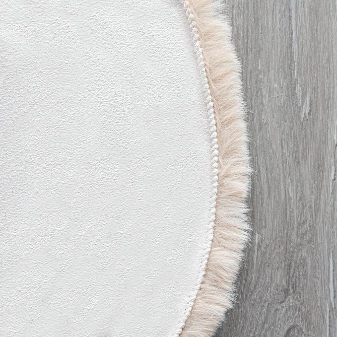Light Brown Beige Fluffy Faux Fur Rugs for Bedroom Washable Furry Rug for Living Room Indoor Sheepskin Area Rugs 4x6 Nursery Rug
