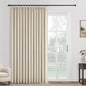 Topfinel Extral Wide Curtains, Cream Pinch Pleated 100% Blackout Linen Luxury Drapery with Hooks for Patio Sliding Door Large Window Living Room Track System, 72" Wx102 L 1 Panel