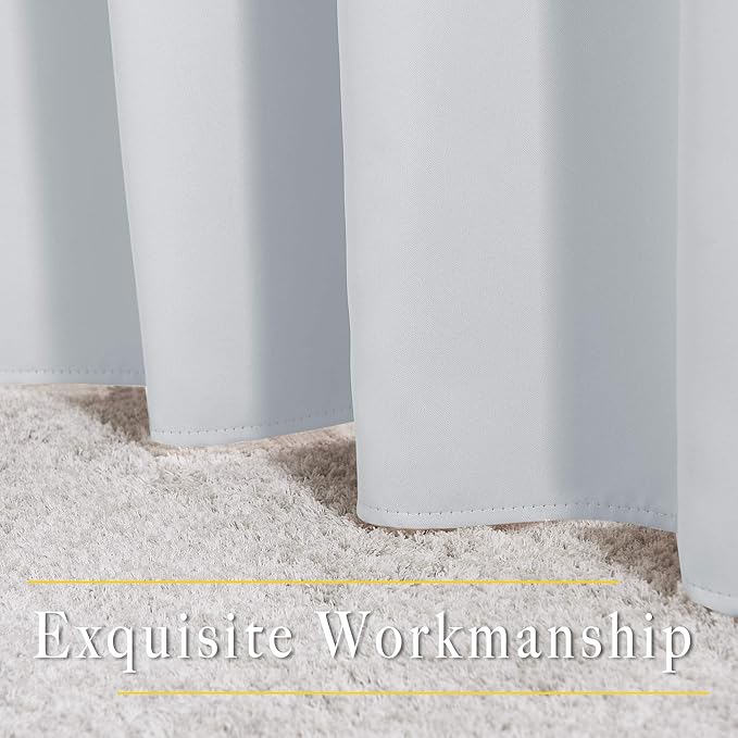 NICETOWN Room Darkening Curtains for Living Room - Easy Care Solid Thermal Insulated Grommet Curtains/Panels/Drapes for Bedroom (2 Panels, 66 by 66, Greyish White)