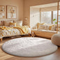 Ophanie Round Rug 5Ft White Circle Area Rug, Aesthetic Room Decor, Fluffy Fuzzy Bedroom Carpet, Plush Soft Shaggy Living Room Rugs for Kids Home Decor, Nursery