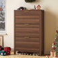 Shoe Cabinet Storage for Entryway, Fluted Shoe Cabinet with 3 Flip Drawers, Hidden Shoe Rack Tall Freestanding Shoe Organizer with Legs for Hallway, Walnut