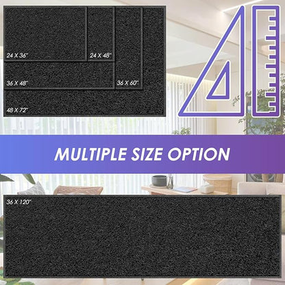 Kuyal Door Mat, 2'x4' Indoor Outdoor Entrance Mat to Trap Dirt and Moisture, Non Slip Waterproof Outdoor Mats, Commercial Floor Inside Outside Entrance, Heavy Duty Durable Welcome Mats, Black