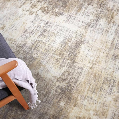 IOHOUZE Abstract Runner Rug 3x18 Ft Extra Long Washable Runners for Hallways, Non Slip Kitchen Runner Printed Faux Wool Entryway Runner Indoor, Modern Abstract Floor Carpet for Hall Stair, Beige Brown