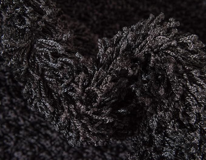 Unique Loom Solid Shag Collection Area Rug (4' 1" x 6' 1" Rectangle, Jet Black)