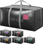 6 Pack Extra Heavy Duty Large Moving Bags with Reinforced Zipper & Wide Handles, Waterproof Storage Bins for Clothes, College Dorm, Travel, and Home Organization, Gray