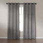 Amazon Basics Faux Linen Blackout Curtains for Bedroom and Living Room, 2-Piece Set with Grommets, 42" W x 84" L, Grey