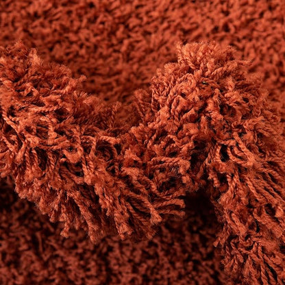 Unique Loom Solid Shag Collection Area Rug (5' 3" Round, Terracotta)