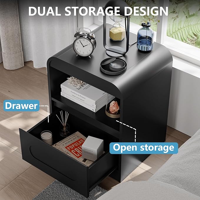 4 Pcs Bedroom Set, Dresser and Nightstand Sets, Including Modern Wooden Tall 6 Drawer Dressers, Wide 6 Drawers Dresser & Night Stand Set of 2 for Bedroom, Black