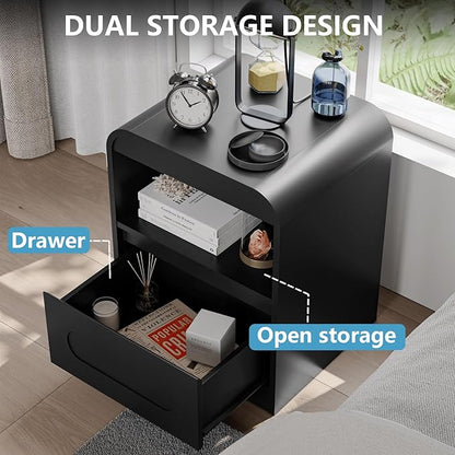 4 Pcs Bedroom Set, Dresser and Nightstand Sets, Including Modern Wooden Tall 6 Drawer Dressers, Wide 6 Drawers Dresser & Night Stand Set of 2 for Bedroom, Black