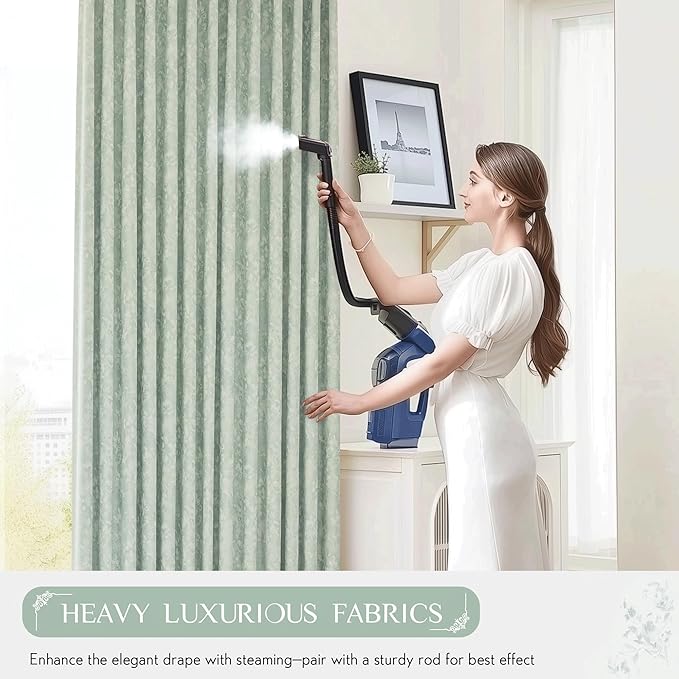 Beauoop Green Floral Jacquard Blackout Curtains 72 Inches Long 2 Panels for Bedroom Living Room Sage Flower Chenille Room Darkening Thermal Insulated Soundproof Grommet Window Treatments Drapes, 52x72