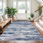 4x6 Modern Abstract Rug for Farmhouse, Navy Blue Gray Neutral Multi Super Soft Washable Rug with Non-Slip, Low-Pile Indoor Door Area Rugs for Living Room Bedroom, Carpet with Non-Shedding