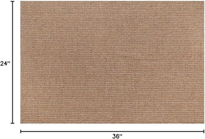 Easy Jute Door Mat 2x3 Indoor Outdoor Natural Rugs Solid Fiber Rug Woven Area Rug Boho Easy Clean Inside Carpet for Living Room Bedroom Dining Room Hallway or Outdoor Patio Porch (2 X 3 Natural)