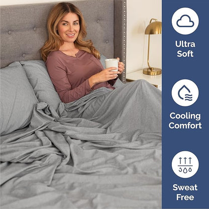 Queen Size 4 Piece Sheet Set - Comfy Breathable & Cooling Bed Sheets Set - Hotel Luxury Bedding for Women, Men, Kids, Teens, Boys & Girls - Deep Pockets, Soft & Wrinkle Free - Grey (Heathered Sheets)