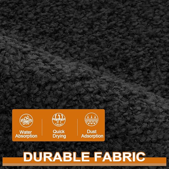 Mibao Dirt Trapper Door Mat for Indoor Outdoor, Waterproof All-Season, All-Weather Doormat, Heavy Duty Non-Slip Entrance Rug, Low Profile Absorbent Entrance Mat Carpet, 36" x 48", Black