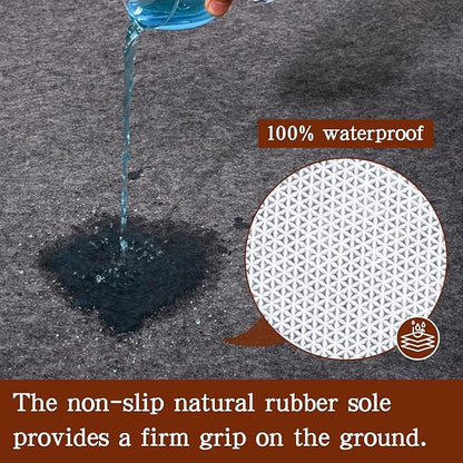 Rug Pad Waterproof Non-Slip 5x7 ft, 1/8" Thick Felt Cushion Pad for Area Rugs – Protects Hardwood, Tile & Laminate Floors – Keeps Rugs Flat & Secure