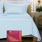 Mayfair Linen 100% Egyptian Cotton Queen Sheet set - Luxury 1200 High Thread Count Egyptian Cotton Sheets Queen Size (4 PC, Light Blue), Silky Soft, Cooling, 17" Deep Pocket Sateen Weave Hotel Bedding
