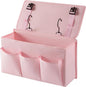 LASAMOLL Bedside Caddy Bedside Storage Organizer,Bed Caddy With Thickened Material Suitable for Homes, Dormitories, Hospitals, Cribs, RVs，Great for Magazines,Books,Remote, Phone (Pink)