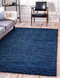 Unique Loom Solid Shag Collection Area Rug (10' x 13' Rectangle, Sapphire Blue/ Navy Blue)