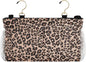 Bedside Caddy Hanging Bunk Bed Caddy Bed Organizer Hanging Pocket with 2 Hooks Bedside Storage Organizer Pocket Bag Holder Leopard Print Brown