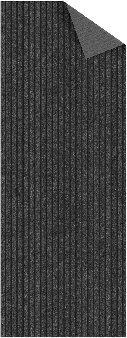 Ottomanson 2'7" x 43' Hallway Runner with Scraper Pile - Extra Durable Non-Slip Rug Mat for Indoor & Outdoor Use - Ideal for Kitchen, Entryway & Garage - High-Traffic Carpet, Black