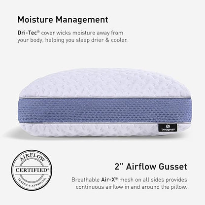 Bedgear Balance Performance Pillow – 3.0 - Moisture Wicking Bed Pillow for All Sleep Positions - Medium Firmness Bed Pillow - Washable Removable Cover – 20" W x 26" L x 6.5" H