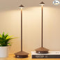 2-Pack 6000mAh Rechargeable Led Table Lamp Cordless,3000K-6000K Stepless Dimming Touch Lamps with Memory Function,IP54 Waterproof Aluminum Table Light for Outdoor/Bars/Restaurant/Patio(Rust)