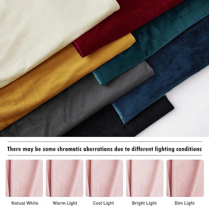 RYB HOME Baby Pink Velvet Curtains 96 inches, Back Tab Soft Fabric Room Darkening Thermal Insulated Luxurious Home Decor Curtains for Living Room Bedroom, W 52" x L 96", 2 Panels Set