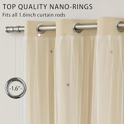 XiDi Curtains for Bedroom Decor Beige34/84/1