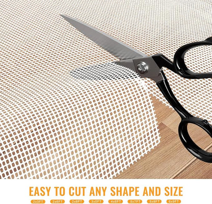 Silicone Non-Slip Rug Pad, Anti Skid Thin Area Rug Pad Gripper, Under Carpet Rug Mats for Hardwood Surface Floors, Keep Rugs in Place-3x5 Ft