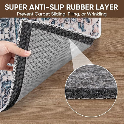 BALEINE Felt Non Slip Rug Pads, Extra Large 1/4" Thick Felt and Rubber Backing, Shock Absorbing Carpet Pad for All Carpets and Hardwood Floors (3x5 Ft)