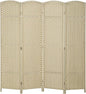 HOMCOM Room Divider, 4 Panel Folding Privacy Screen, 5.6' Tall Freestanding Partition for Home Office, Bedroom, Beige