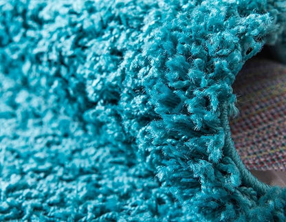Unique Loom Solid Shag Collection Area Rug (3' 3" x 5' 3" Rectangle, Deep Aqua Blue)