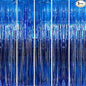 GOER 3.2 ft x 9.8 ft Metallic Tinsel Foil Fringe Curtains Party Photo Backdrop Party Streamers for Birthday,Graduation,New Year Eve Decorations Wedding Decor (Navy Blue,5 pcs)