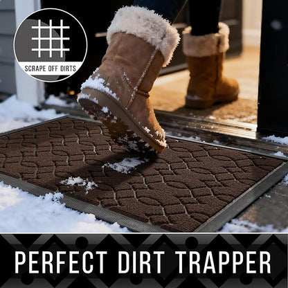 Yimobra Large Door Mat 47x24, All-Season Waterproof Doormat Outdoor Entrance, Heavy Duty Non-Slip Outside Door Mat for Garage Patio Proch Entryway Indoor, Easy Clean, Coffee