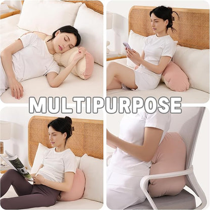Peallow(Pat. Pend) – Long Round Body Pillow for Adults, Bolster Pillow for Sleeping, Soft and Supportive Pillow for Sleeping & Lumbar Support