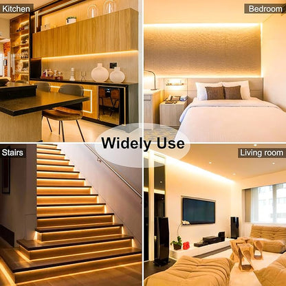 COB LED Strip, 16.4ft Warm White COB LED Strip Light, Dimmable LED Light Strip 2700K, CRI92+, 8mm Width, 24V Flexible LED Tape Light for TV, Bedroom, Kitchen Cabinet, Closet, Home Decoration.