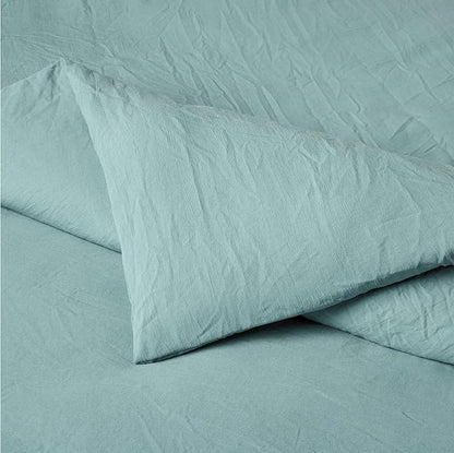Amazon Basics Brushed Microfiber Comforter Set, Extra Soft with Natural Texture, 3-Piece, Queen/Full, Blue
