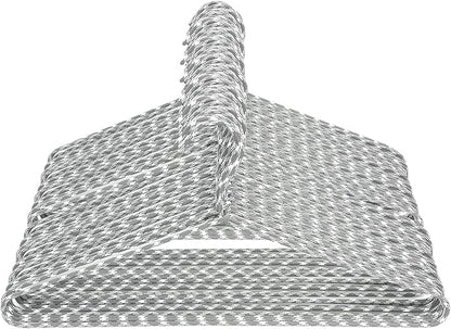 Clothes Hangers 60 Pack – Space Saving Fabric & Metal Hangers, Non-Slip Pant & Coat Hangers, Room Essentials, Closet, Durable Wardrobe Storage for Shirts, Suits & Pants – Grey/White