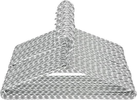 Clothes Hangers 60 Pack – Space Saving Fabric & Metal Hangers, Non-Slip Pant & Coat Hangers, Room Essentials, Closet, Durable Wardrobe Storage for Shirts, Suits & Pants – Grey/White