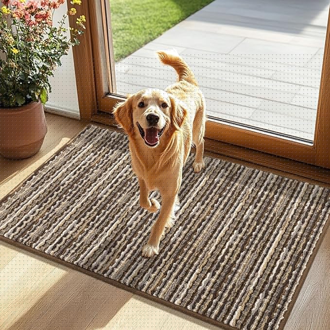 hicorfe Indoor Doormat,Front Back Door Mat Rubber Backing Non Slip Door Mats 24"x35" Absorbent Resist Dirt Entrance Doormat Inside Floor Mats for Entryway Washable Low-Profile