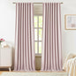 Vision Home Pink Linen Full Blackout Curtains 84 inch Length for Bedroom Living Room Darkening Soundproof Window Panels Thermal Insulated Rod Pocket Back Tab Farmhouse Drapes 56" Wx84 Lx2