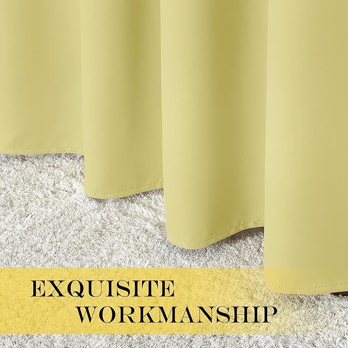 NICETOWN Room Darkening Curtain for Living Room - Energy Saving Thermal Insulated Grommet Room Darkening Curtain/Drape for Bedroom (1 Panel, 46 by 72, Paler Yellow)